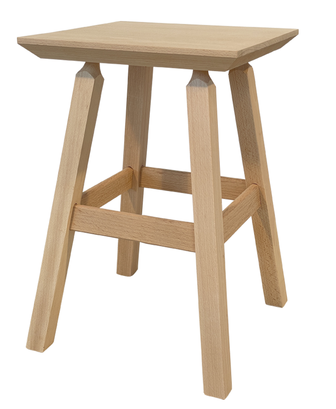 Tabouret bois - Carrée - DESIGN-main